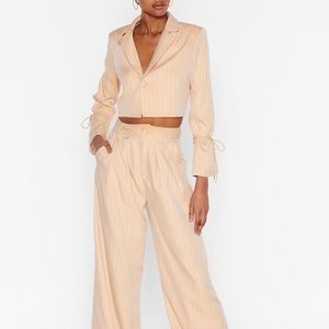 Nasty Gal Nude Suit Co-Ord Size 4/6
